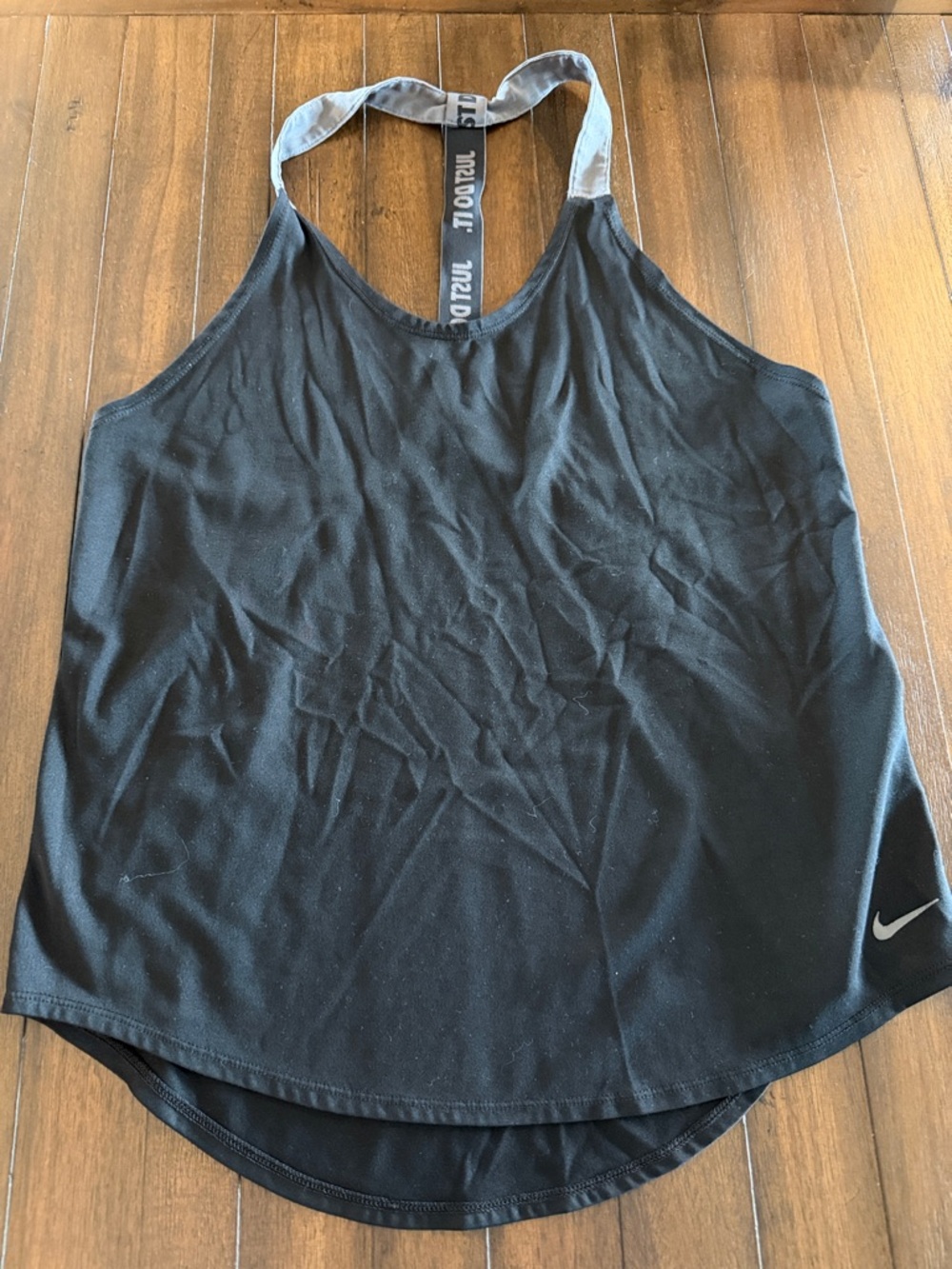 Nike Black Tank Top with Light Gray Racerback Strap